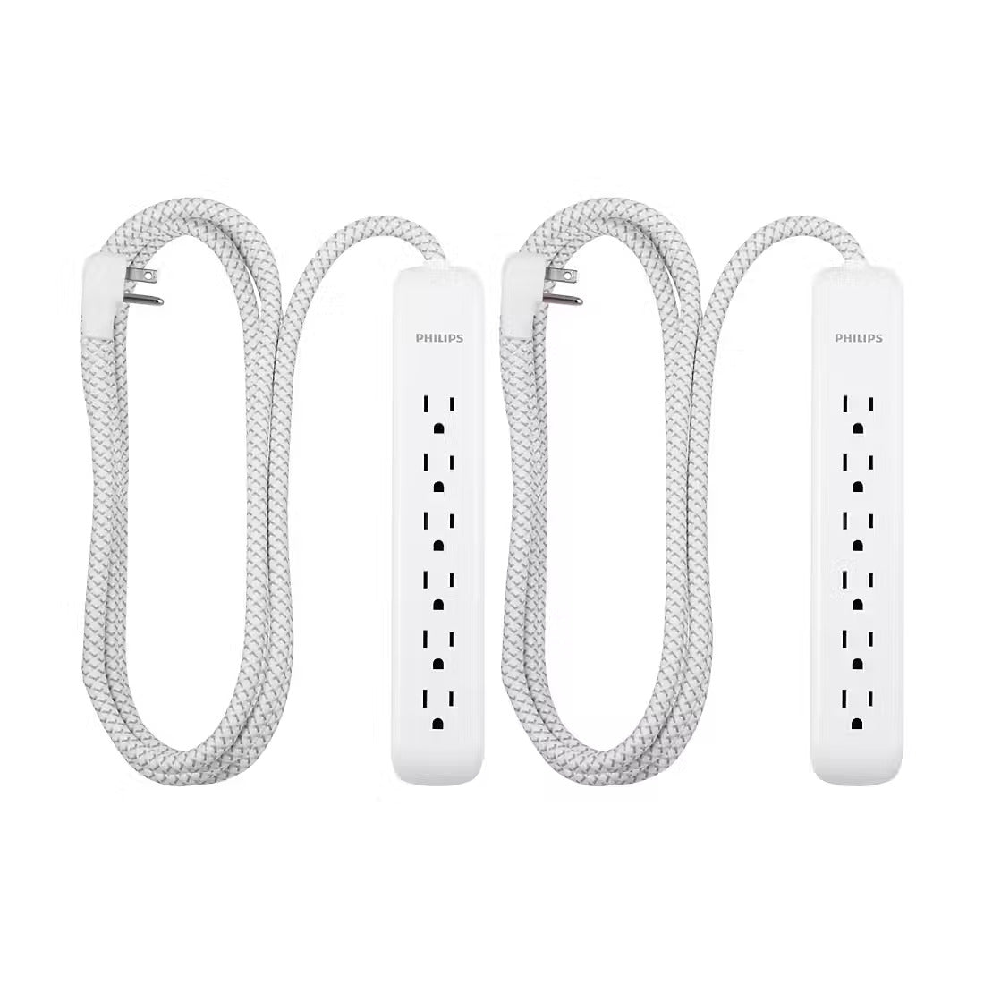Philips 6-Outlet Surge Protector, 2 pk. - White