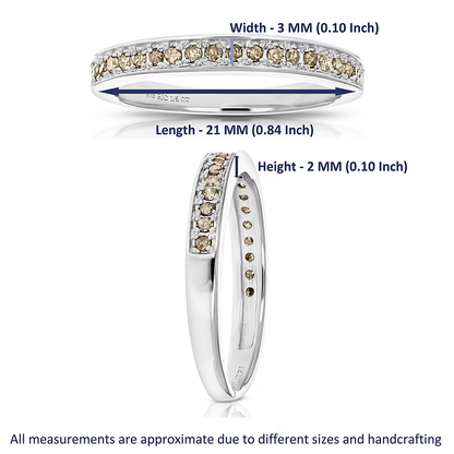 Amairah 0.20 ct. t.w. Champagne Diamond Ring Wedding Band .925 in Sterling Silver