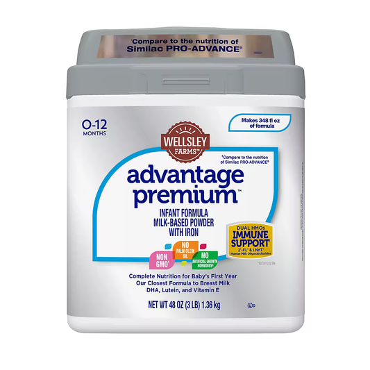 Wellsley Farms Advantage Premium Infant Formula Milk Based Powder with Iron, 48 oz.