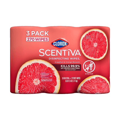 Clorox Scentiva Bleach Free Cleaning Wipes, 3 pk/90 ct. - Tahitian Grapefruit Splash