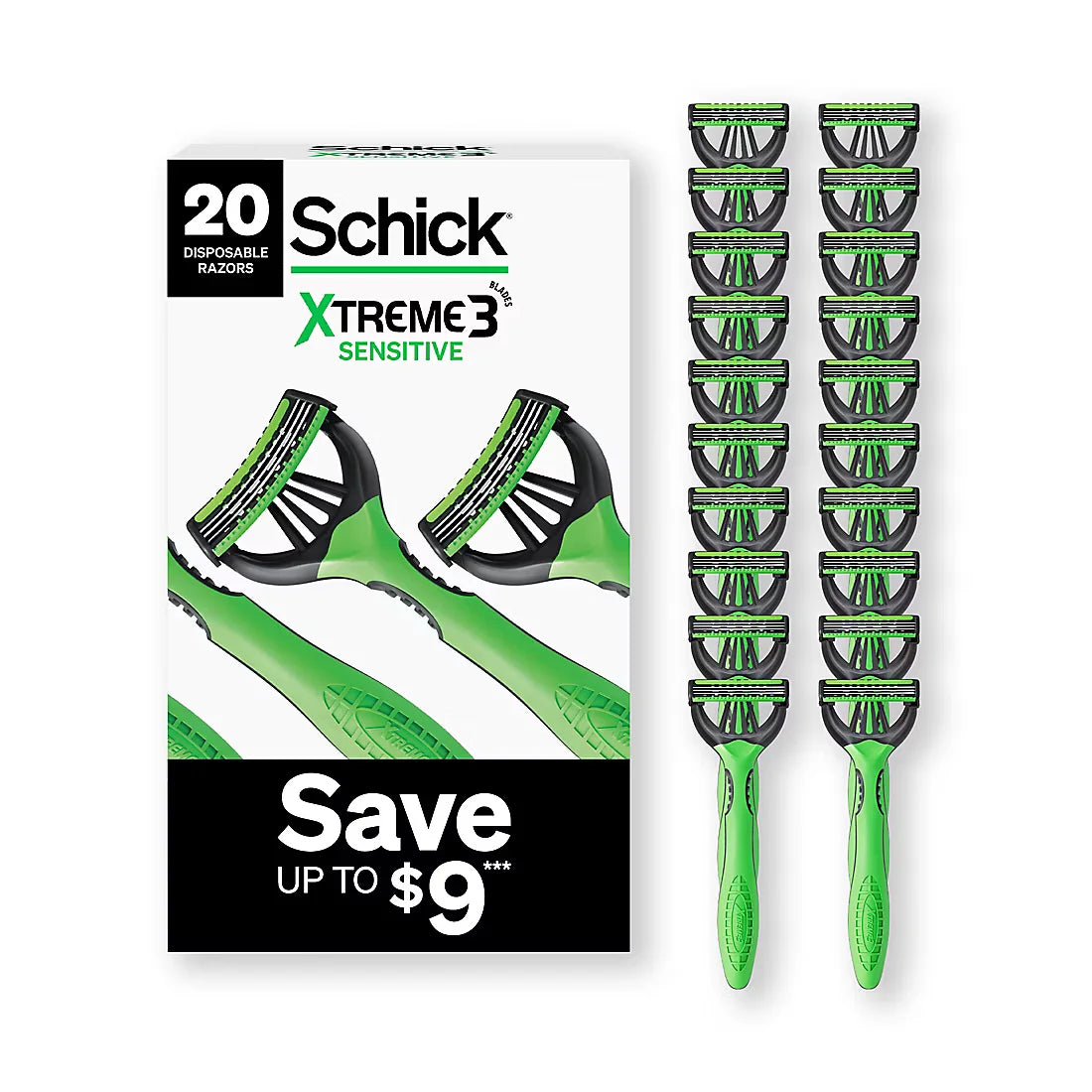 Schick Xtreme 3 Disposable Razors for Men, 20 ct.