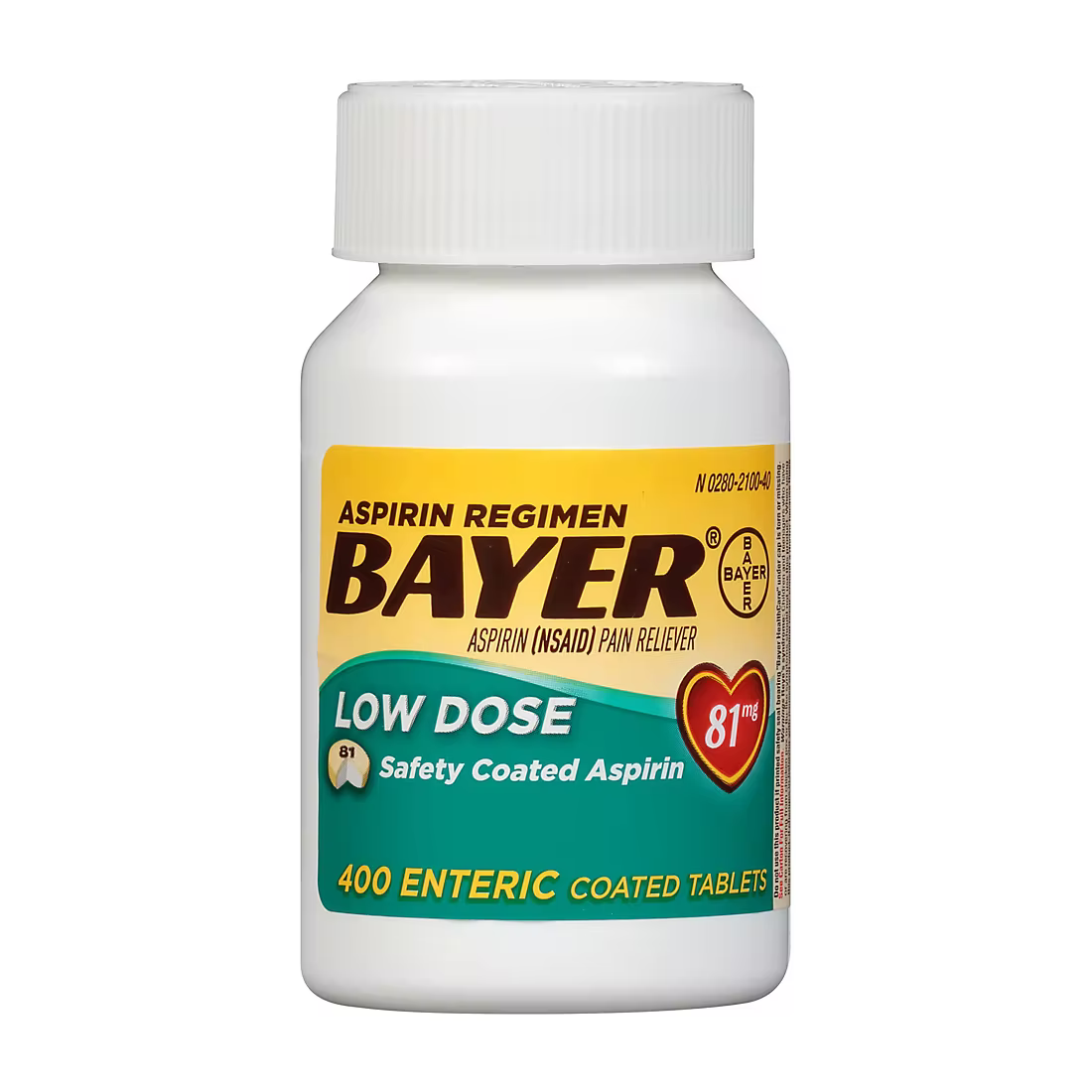 Bayer Aspirin Regimen 81mg Low-Dose Enteric-Coated Tablets, 400 ct.