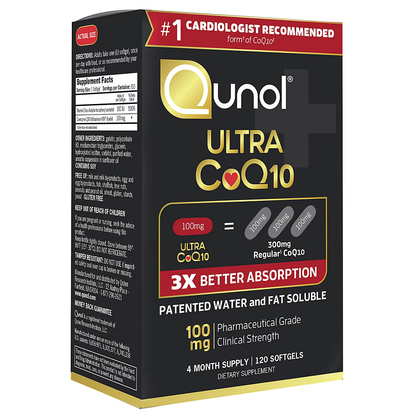 Qunol Ultra Coenzyme Q10 CoQ10 100mg Softgels, 120 ct.